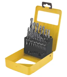 Zestaw wierteł do metalu MASTERTOOL 19 szt. HSS 1 - 10 mm metalowe pudełko WHITE 11-0119