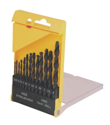Zestaw wierteł do metalu MASTERTOOL 13 szt. HSS 2 - 8 mm plastikowy box BLACK 11-0213