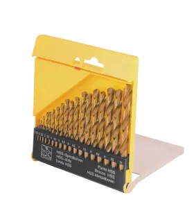 Zestaw wierteł MASTERTOOL do metalu 19 szt. HSS TiN 1 - 10 mm plastikowa skrzynka TiN 11-0219
