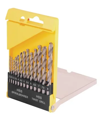 Zestaw wierteł do metalu MASTERTOOL 13 szt. HSS 2 - 8 mm plastikowy box WHITE 11-0513