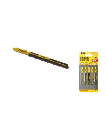 Brzeszczoty do wyrzynarki HCS MASTERTOOL do drewna/ plastiku szybkie cięcie proste 12TPI/77 mm 5 szt. 14-2819