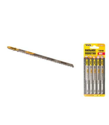 Brzeszczoty do wyrzynarki HCS MASTERTOOL T301DL do drewna/ tworzywa sztucznego czyste proste cięcie 6TPI/132 mm 5 szt. 14-2821