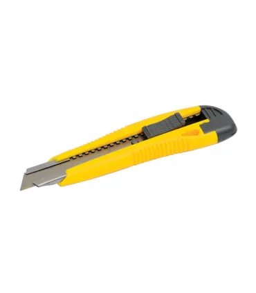 Nóż z odłamywanym ostrzem MASTERTOOL 18 mm, metalowe prowadnice, zacisk przyciskowy, 2 ostrza 17-0106