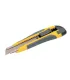 Nóż z ostrzem łamanym MASTERTOOL 18 mm, metalowe prowadnice, ścisk przyciskowy, powłoka TPR, 3 ostrza 17-0119
