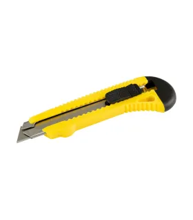 Nóż z łamanym ostrzem MASTERTOOL 18 mm, metalowe prowadnice, blokada przyciskowa 17-0528