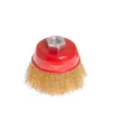 Szczotka tarczowa MASTERTOOL druciana czołowa - ryflowany drut mosiężny Ø 65 mm M14 19-7106