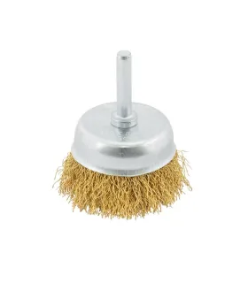 Szczotka tarczowa MASTERTOOL druciana czołowa do wiertarki - ryflowany drut mosiężny Ø 50 mm 19-7405