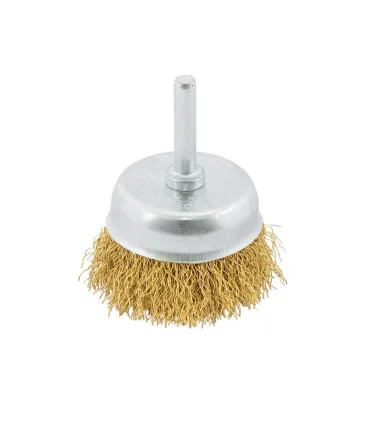 Szczotka tarczowa MASTERTOOL druciana czołowa do wiertarki - ryflowany drut mosiężny Ø 50 mm 19-7405