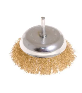 Szczotka tarczowa MASTERTOOL druciana czołowa do wiertarki - ryflowany mosiężny drut Ø 100 mm 19-7410