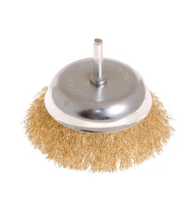 Szczotka tarczowa MASTERTOOL druciana czołowa do wiertarki - ryflowany mosiężny drut Ø 100 mm 19-7410