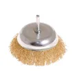 Szczotka tarczowa MASTERTOOL druciana czołowa do wiertarki - ryflowany mosiężny drut Ø 100 mm 19-7410