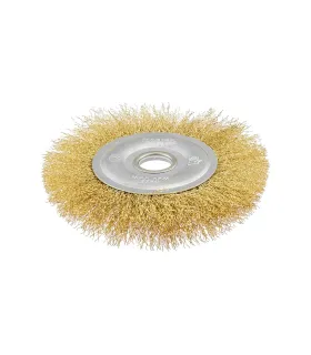 Szczotka tarczowa MASTERTOOL druciana boczna - ryflowany mosiężny drut Ø 150*22, 2 mm 19-9115