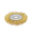 Szczotka tarczowa MASTERTOOL druciana boczna - ryflowany mosiężny drut Ø 150*22, 2 mm 19-9115