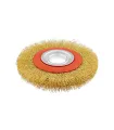 Szczotka tarczowa MASTERTOOL druciana boczna - ryflowany drut mosiężny Ø 150*32 mm 19-9215