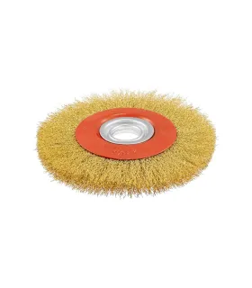 Szczotka tarczowa MASTERTOOL druciana boczna - ryflowany mosiężny drut Ø 200*32 mm 19-9220