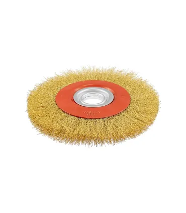 Szczotka tarczowa MASTERTOOL druciana boczna - ryflowany mosiężny drut Ø 200*32 mm 19-9220