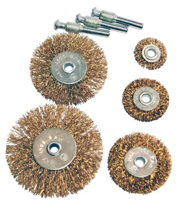 Zestaw drucianych mosiężnych szczotek bocznych do wiertarki 1/4" MASTERTOOL Ø20/40/50/63/75 mm 5 szt. 19-9500