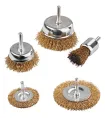 Zestaw drucianych mosiężnych szczotek do wiertarki 1/4" MASTERTOOL Ø25/50/75// 50/75 mm, 5szt. 19-9501