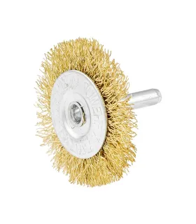 Szczotka tarczowa MASTERTOOL druciana boczna do wiertarki - ryflowany mosiężny drut Ø 50 mm 19-9705