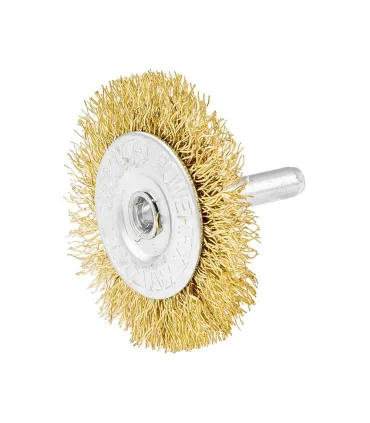 Szczotka tarczowa MASTERTOOL druciana boczna do wiertarki - ryflowany mosiężny drut Ø 50 mm 19-9705