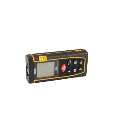 Dalmierz laserowy MASTERTOOL 60m ± 2 mm/m, pamięć 30 620–690 nm, klasa I, IP54, 1, 5 V AAA*2, futerał tekstylny 30-0960