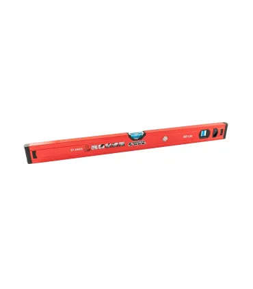 Poziomica budowlana aluminiowa MASTERTOOL PROFI 60 cm 2 libelki 0, 5 mm/m 0, 03° wnęka do montażu na rurach 37-0603