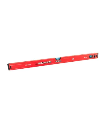 Poziomica budowlana aluminiowa MASTERTOOL PROFI 80 cm 2 libelki 0, 5 mm/m 0, 03° wnęka do montażu na rurach 37-0803