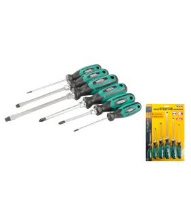 Wkrętaki zestaw MASTERTOOL HEXAGON 6 szt. PH0*75/PH1*80/PH2*100/SL 4*100/SL6*125/SL8*150 40-1152