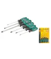 Wkrętaki zestaw MASTERTOOL HEXAGON 6 szt. PH0*75/PH1*80/PH2*100/SL 4*100/SL6*125/SL8*150 40-1152