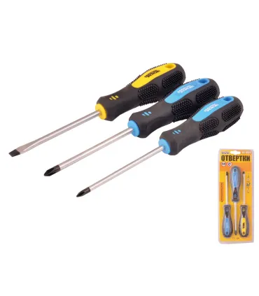 Zestaw wkrętaków MASTERTOOL 3 szt. PH1*100/PH2*100/SL5*100 40-1504