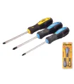 Zestaw wkrętaków MASTERTOOL 3 szt. PH1*100/PH2*100/SL5*100 40-1504