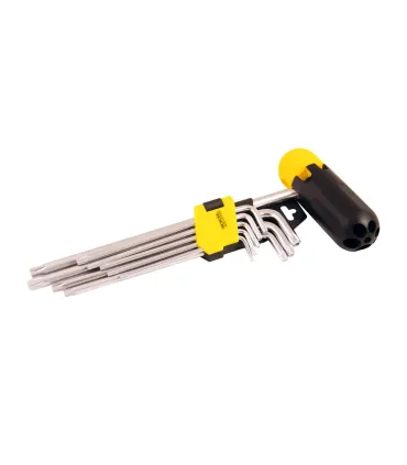Klucze sześciokątne MASTERTOOL TORX T10/T50 90/227 mm z rękojeścią CRV zestaw 9 szt. 75-0962
