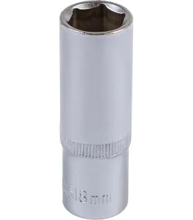 Nasadka nasadowa przedłużona 6-kątna MASTERTOOL 1/2" 18 mm L 78 mm CRV 78-0518