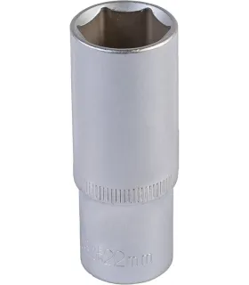 Nasadka nasadowa przedłużona 6-kątna MASTERTOOL 1/2" 22 mm L 78 mm CRV 78-0522