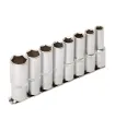 Zestaw nasadek przedłużonych MASTERTOOL 1/2 " 10-22 mm L 78 mm CRV, 8 szt. 78-1208