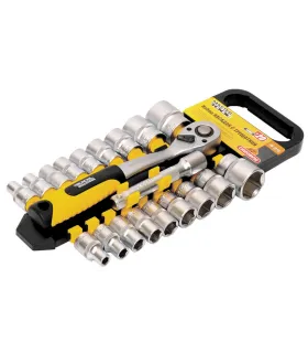 Zestaw nasadek MASTERTOOL PROFI 1/2 " 8-32 mm CrV grzechotka 72T, przedłużka 20 szt. 78-1220