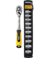 Zestaw nasadek MASTERTOOL 19 mm CRV grzechotka 72T 11 szt. 78-1311