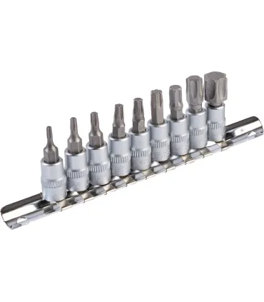 Zestaw bitów MASTERTOOL 1/4" TORX T10-T60 9 szt. (T10/15/20/27/30/40/45/50/60) 78-1400
