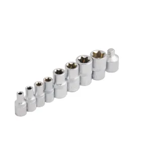 Zestaw nasadek MASTERTOOL E-TORX 1/4" E5-E8 3/8" E10-E16 9 szt. (1/4"-5/6/7/8 3/8"-10/12/14/16) 78-1409
