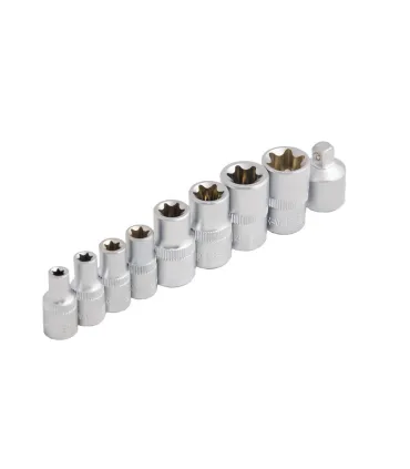 Zestaw nasadek MASTERTOOL E-TORX 1/4" E5-E8 3/8" E10-E16 9 szt. (1/4"-5/6/7/8 3/8"-10/12/14/16) 78-1409