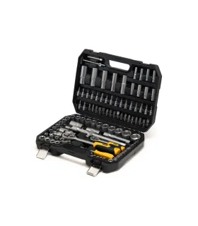 Zestaw nasadek MASTERTOOL 1/4" - 1/2" CrV grzechotka 72T 108 szt. 78-5108