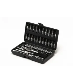 Zestaw nasadek MASTERTOOL 1/4" 4-14 mm CrV grzechotka 24T 46 szt. 78-6046