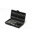 Zestaw nasadek MASTERTOOL 1/4" 4-14 mm CrV grzechotka 24T 46 szt. 78-6046