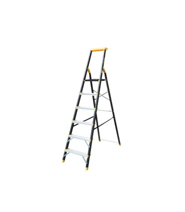 Drabina schodkowa aluminiowa MASTERTOOL 6 metalowych stopni h 1282 mm max 150 kg 79-1206