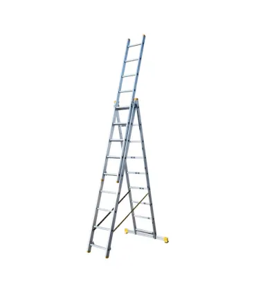 Drabina aluminiowa MASTERTOOL teleskopowa 3*9 stopni h 6200 mm max 150kg 79-1309
