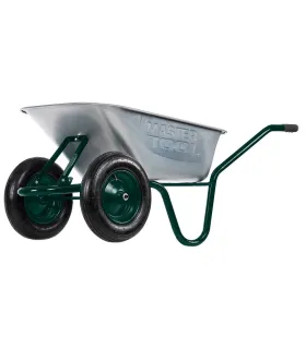 Taczka budowlana / ogrodowa MASTERTOOL D-12 85 l/200kg, dwa koła PN 3, 5*8 Ø 37cm 79-9849