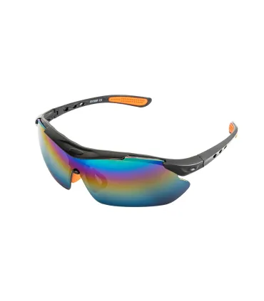 Okulary ochronne MASTERTOOL SPORTLINE REVO soczewka panoramiczna, ANTI-SCRATCH, antypoślizgowe zauszniki 82-0009