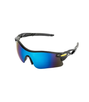 Okulary ochronne MASTERTOOL SPORTLINE BLUE MIRROR panoramiczne szkło, antypoślizgowe zauszniki 82-0011