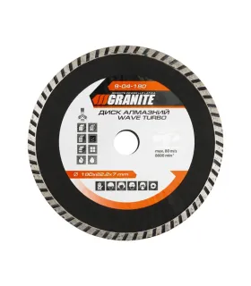 Tarcza diamentowa GRANITE TURBO WAVE 180*2, 6 mm 22-24% 8600 obr./min 9-04-180