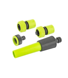 Zestaw do nawadniania MASTERTOOL 4 szt. (dysza zraszająca regulowana, adapter 1/2"-3/4" żeński końcówka 3/4", końcówka 3/4" STOP